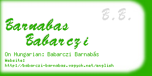 barnabas babarczi business card